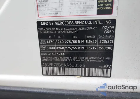 2010 Mercedes-Benz Gl 450 4Matic from USA, damaged, VIN 4JGBF7BB8AA533526